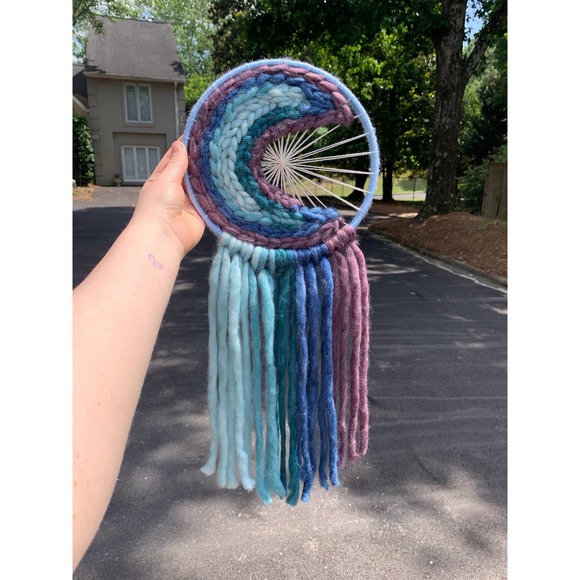 Blue Moon Weaving | Moon Macrame | Moon Wall Hanging | Nursery Moon Art - Picture 8 of 10